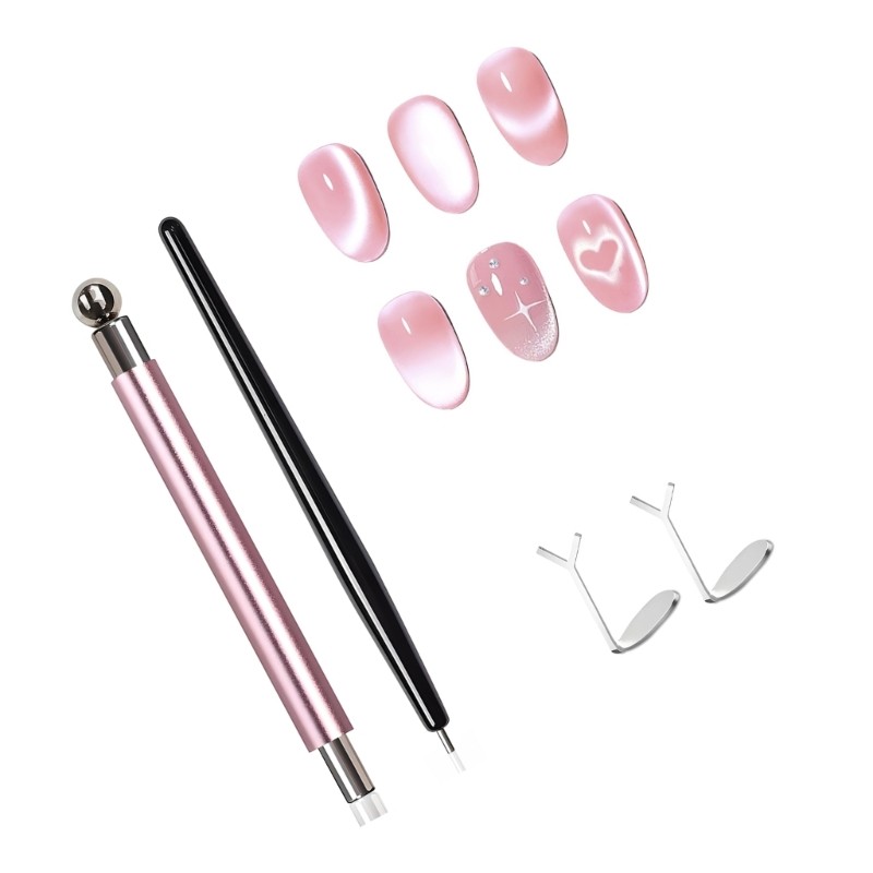 Cats Eye Nail Magnet Tool Set for Cats Eye Gel Polish Double Head Pen