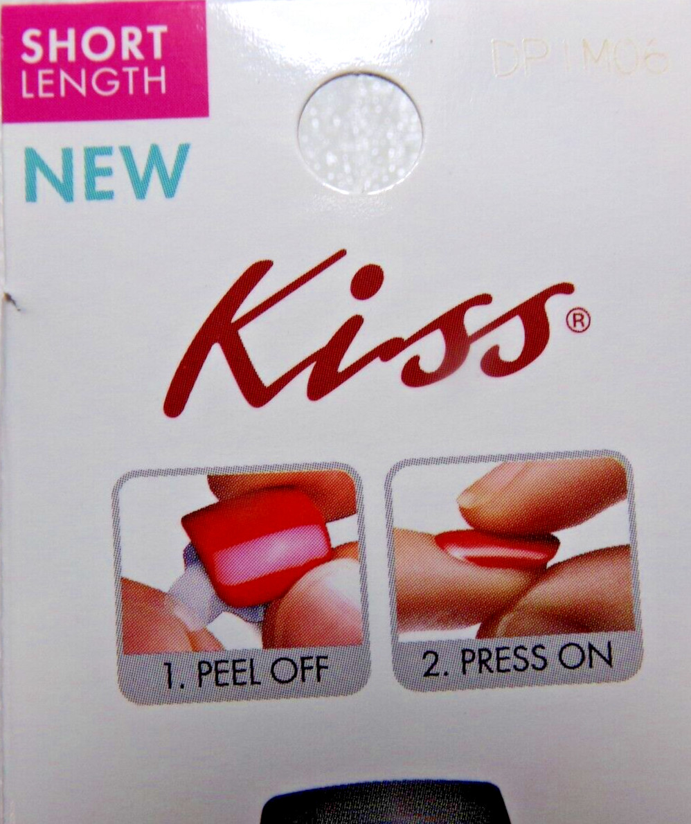 Kiss Press On Nails Shiny Black with Copper Glitter Accents Short