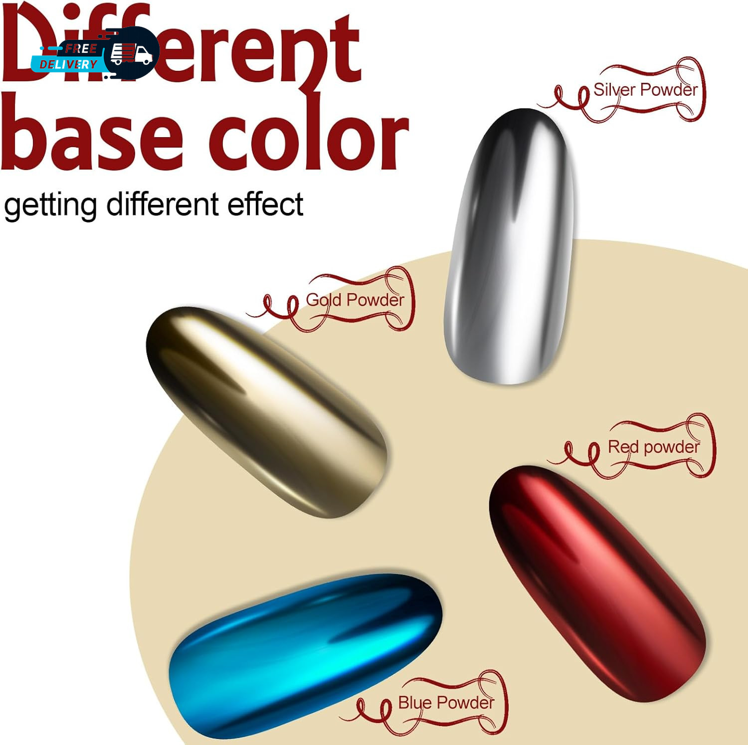 16 Colors Chrome Nail Powder Iridescent Aurora Powder Metallic Mirror Effect