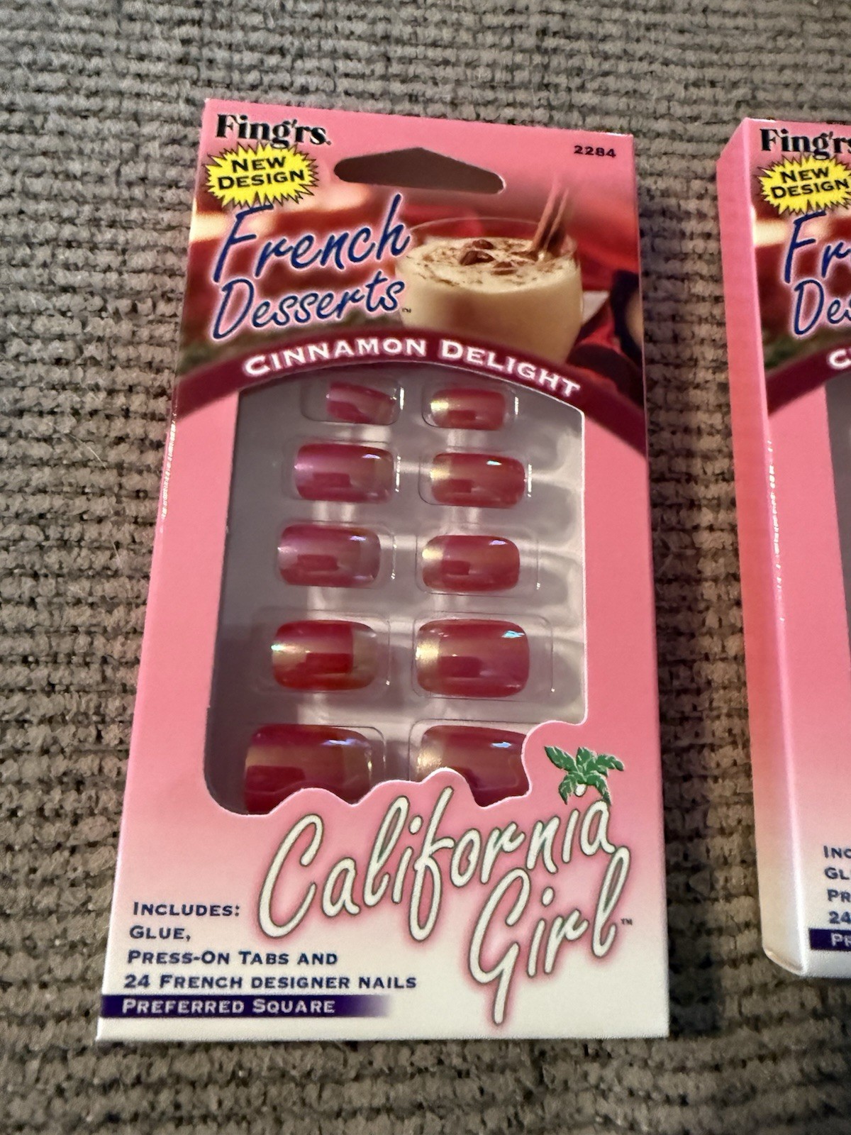 Lot of 2 Fing’rs California Girl Press On Nails 2284-Cinnamon Delight