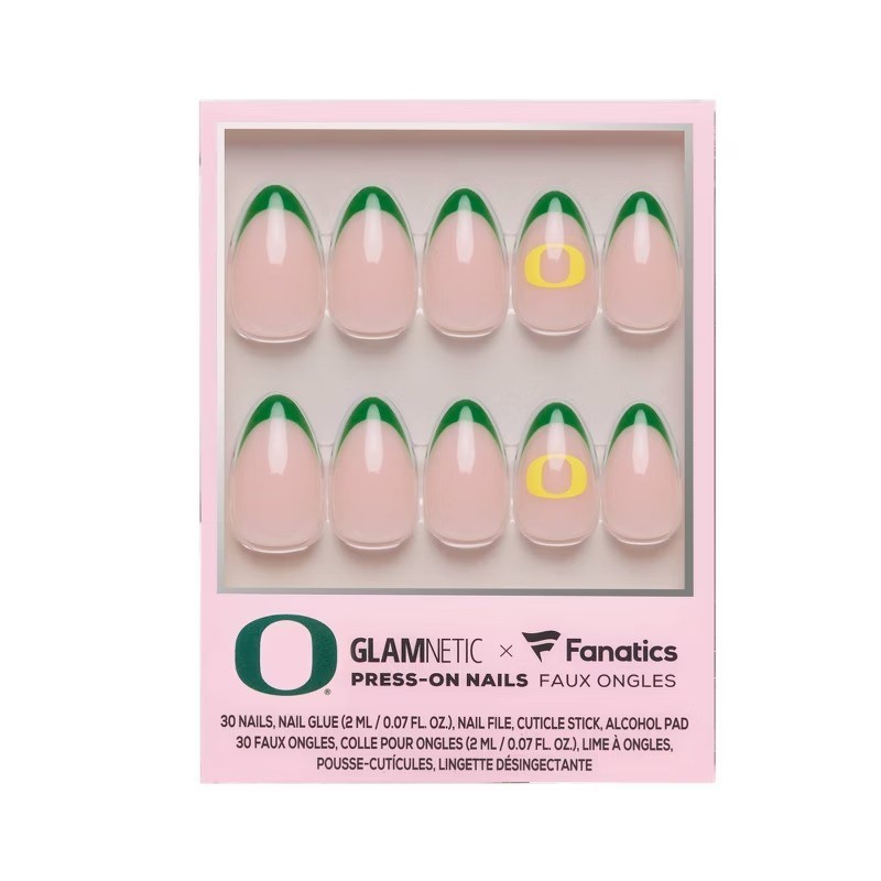 Oregon Ducks Press-On Nails: Almond Shape, Gloss Finish, 30 Pieces