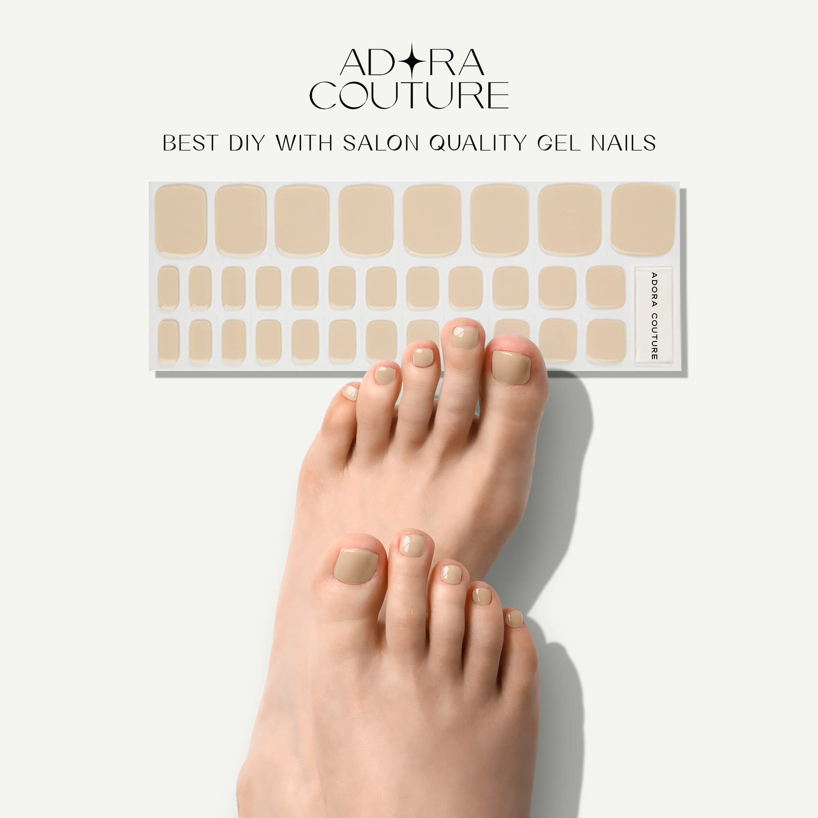 Semi Cured Gel Nail Strips – 32 pcs Gel Pedicure Stickers, Easy to Apply & Re…