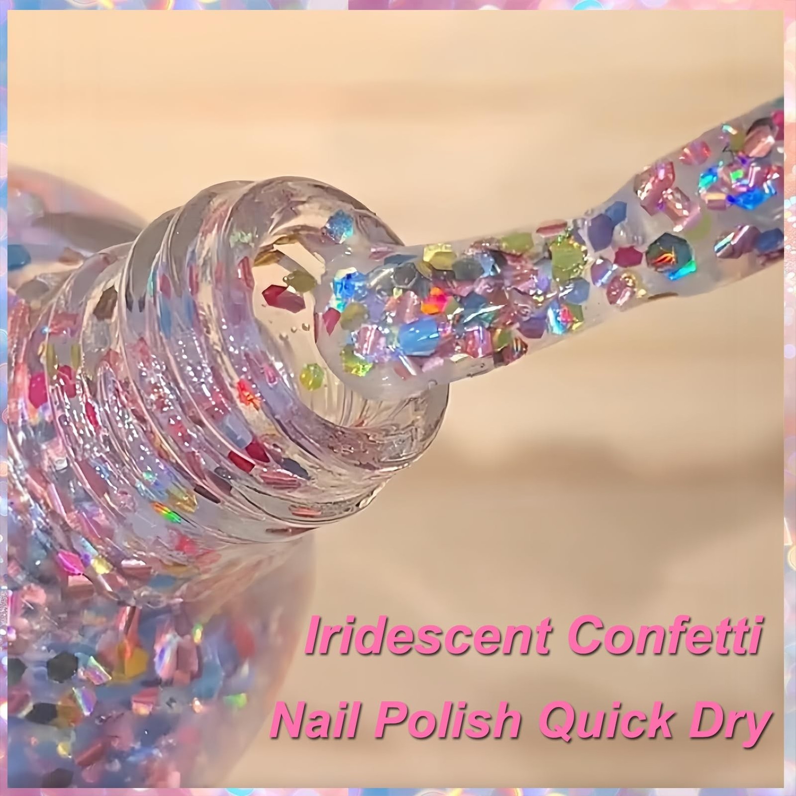 Colorful Chunky Glitter Nail Polish – Water-Based Peel Off Nail Polish wit