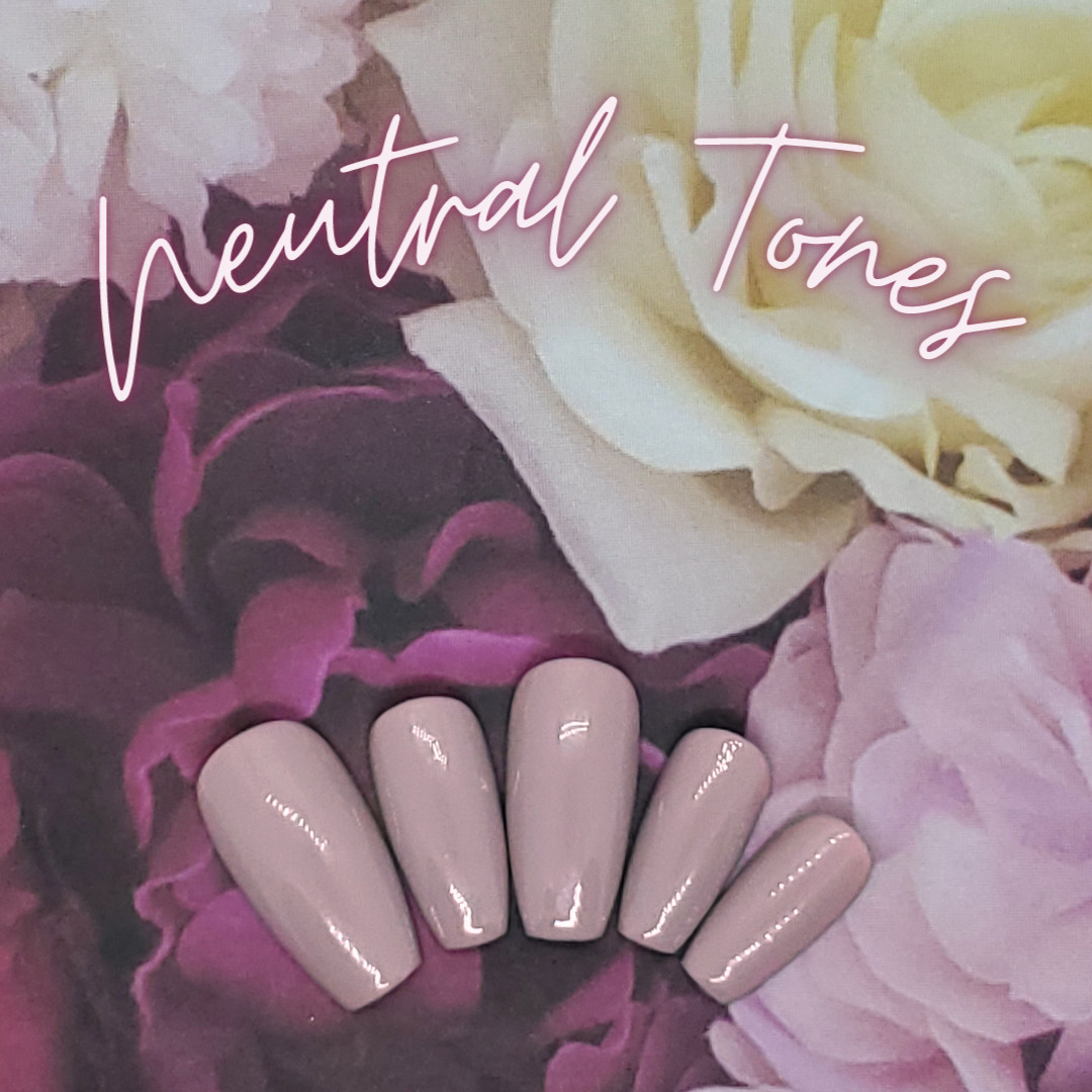 #14 Light Purple Gray Nude Press On Nails | Handmade | Hard Gel Glue On Nails