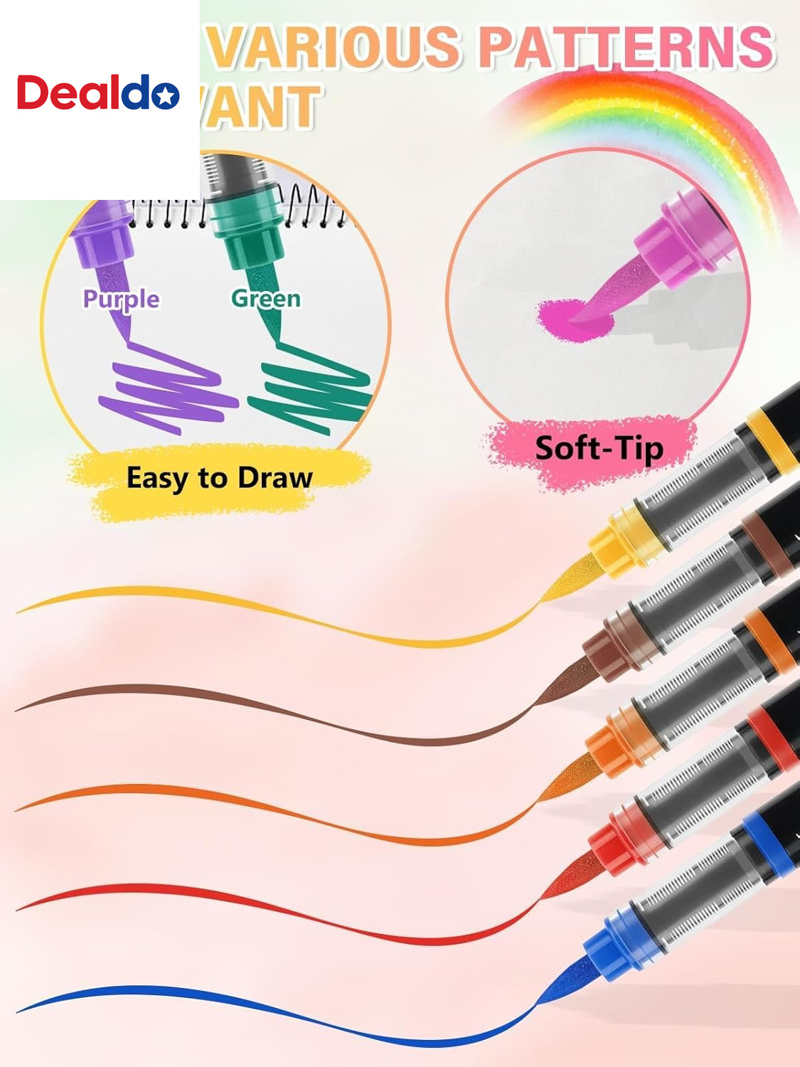 Nail Art Pens Beauty Gift Set, 12 Colors Quick Drying Soft-Tip Nail Polish Pens