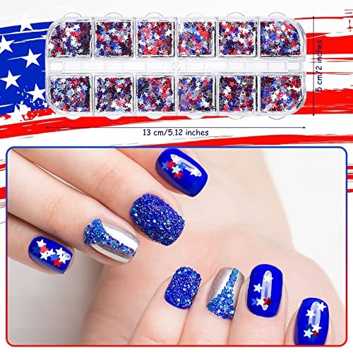 16 Sheets 4th of July Nail Art Stickers – Patriotic Nail Decals 250th – Maitys