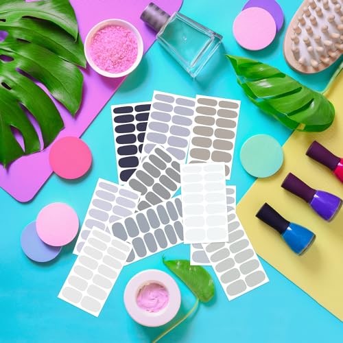 12 Sheets Nail Stickers Full Nail Wraps Solid Color Nail Polish Stickers Gray
