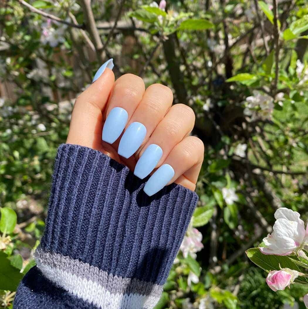 Glossy Press on Nails Long Coffin Fake Nails Tips Full Cover Ballerina Acrylic