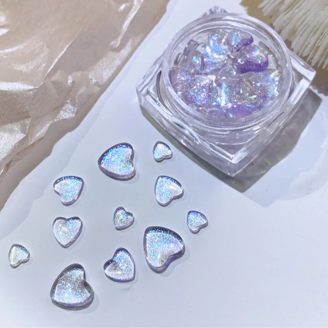 Glitter Heart Gems