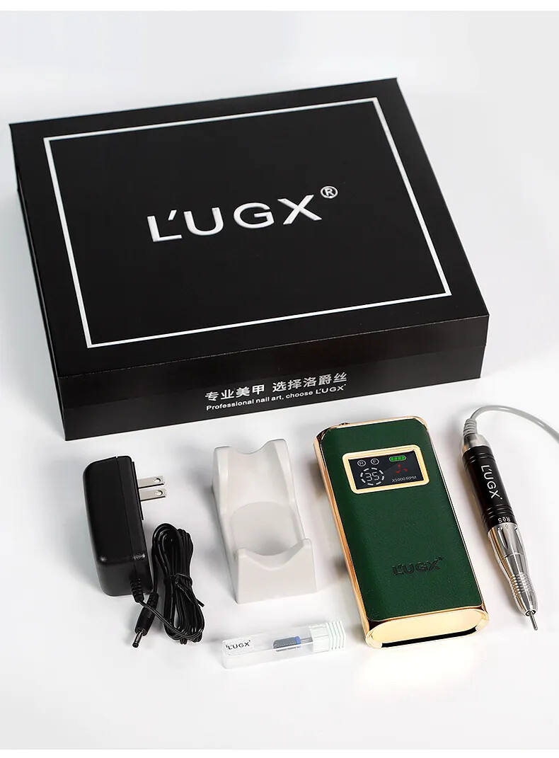 L’UGX Nail Drill Electric File NEW model Microfiber Leather cordless Nail Drill