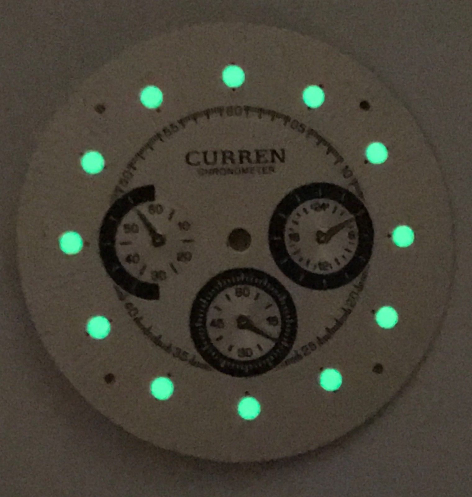 Watch Dial Hour Markers 12 GREEN/BLUE LUME Numerals Dots parts replace 3 Sizes