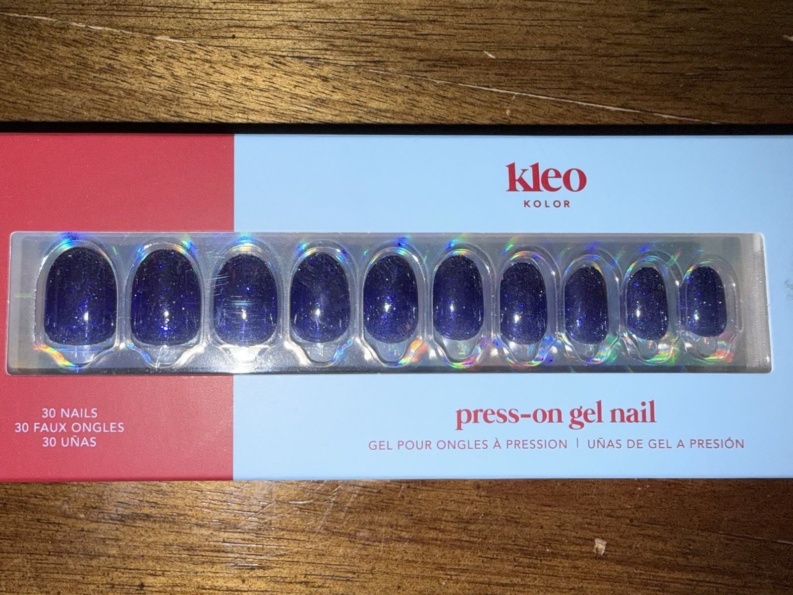 New Kleo Kolor Press-On Gel Nails – After Dark Spark – Short Round