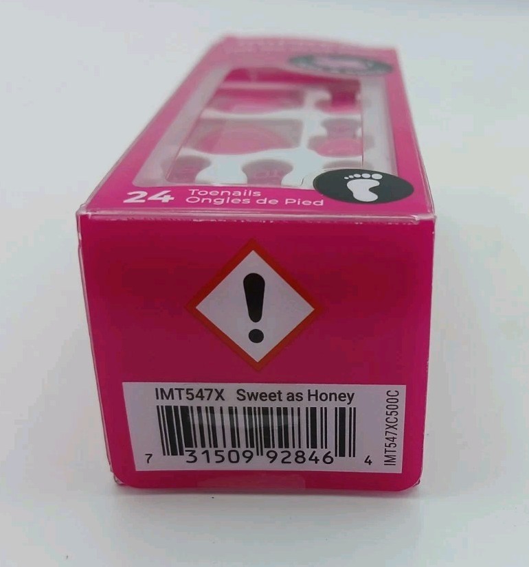 ImPress Womens Sweet As Honey Pink Press On No Glue Pedicure Toenails