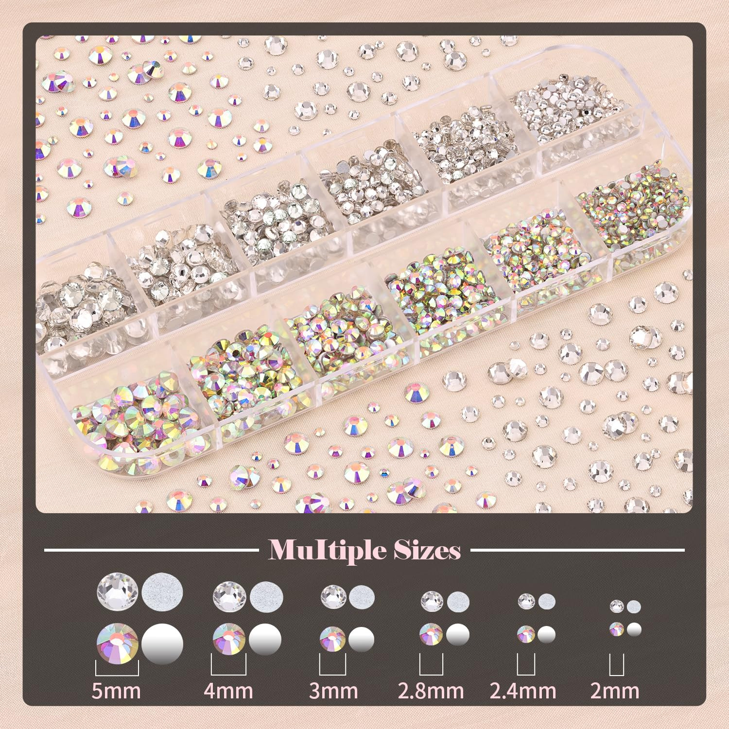 Gel de pegamento con diamantes de imitación para decoración de uñas y 2 cajas co