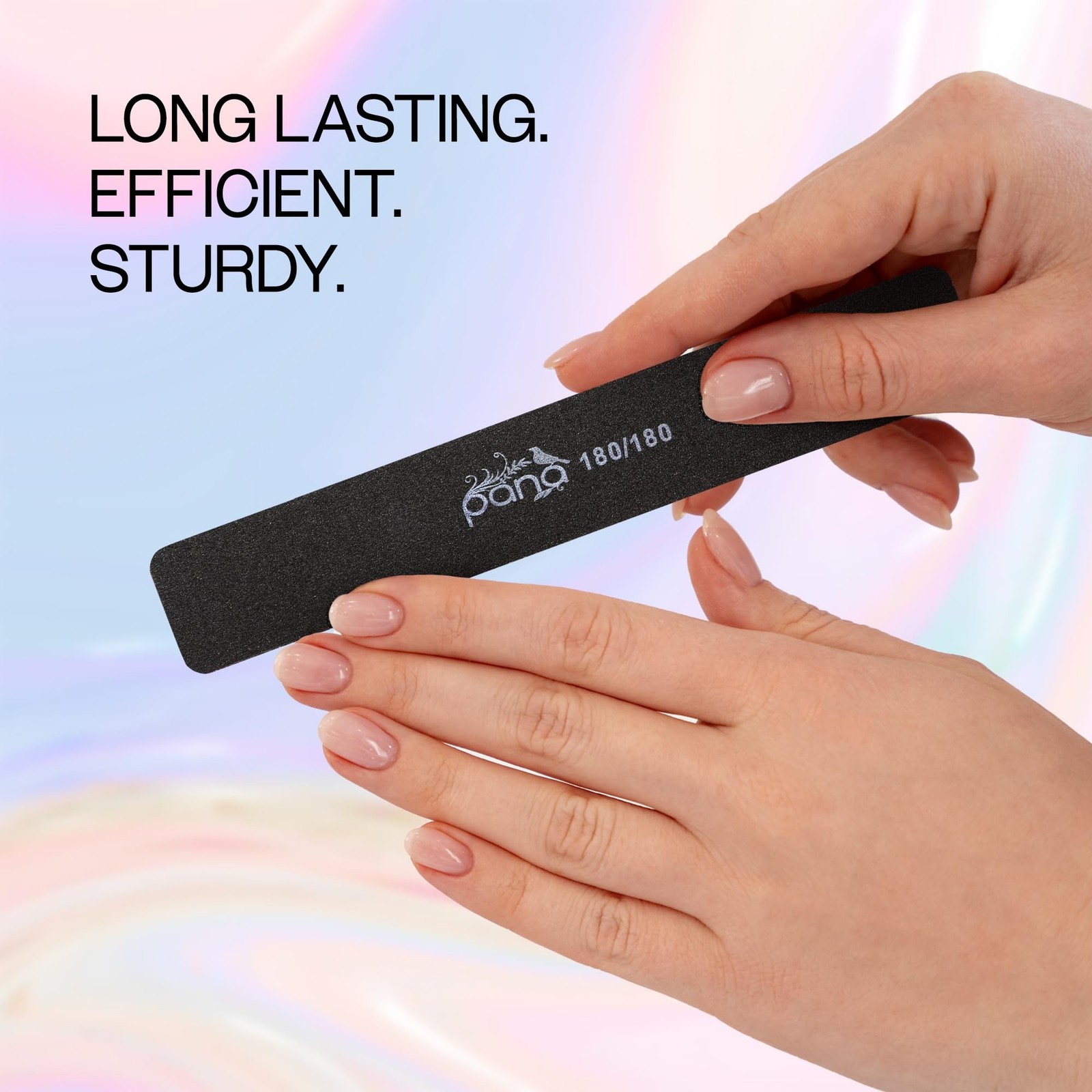 10PCS Jumbo Size PANA Professional Double Sided Nail Files – Black, 180/180 G…