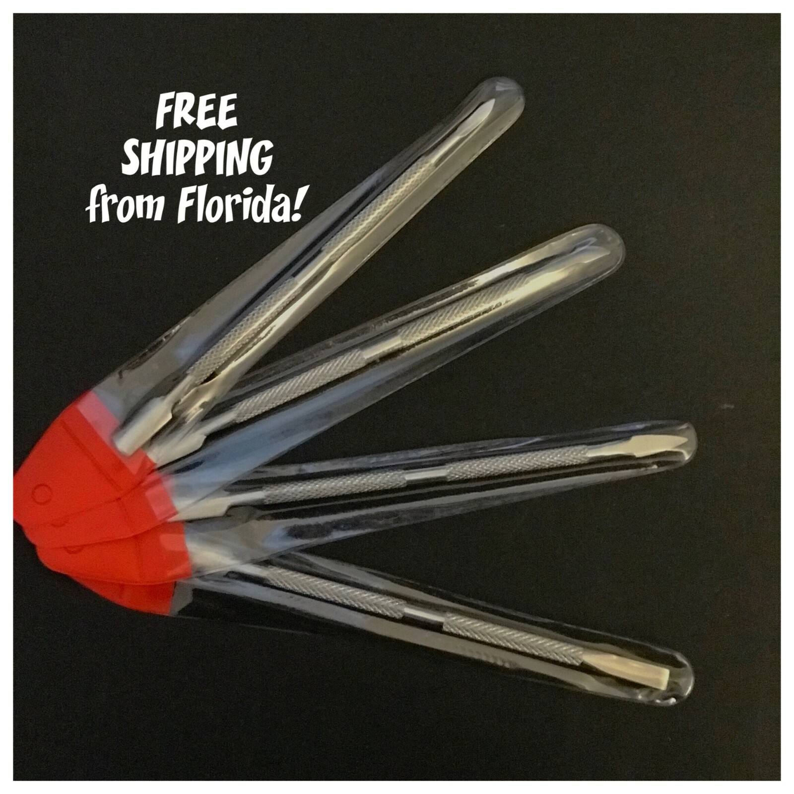 Manicure Pedicure Tools 4 Pcs Beauty Nail Cuticle Care Pusher Spoon Trimmer US