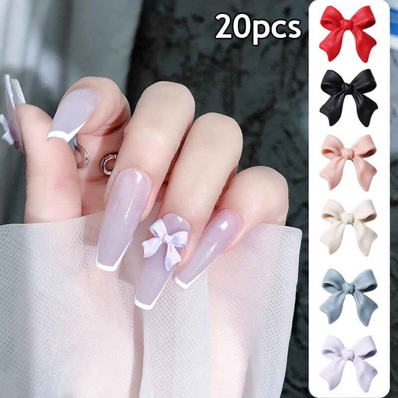 3D Bow Butterfly Nail Art Stickers Charms Decorations Cute Mixed Style Manicure