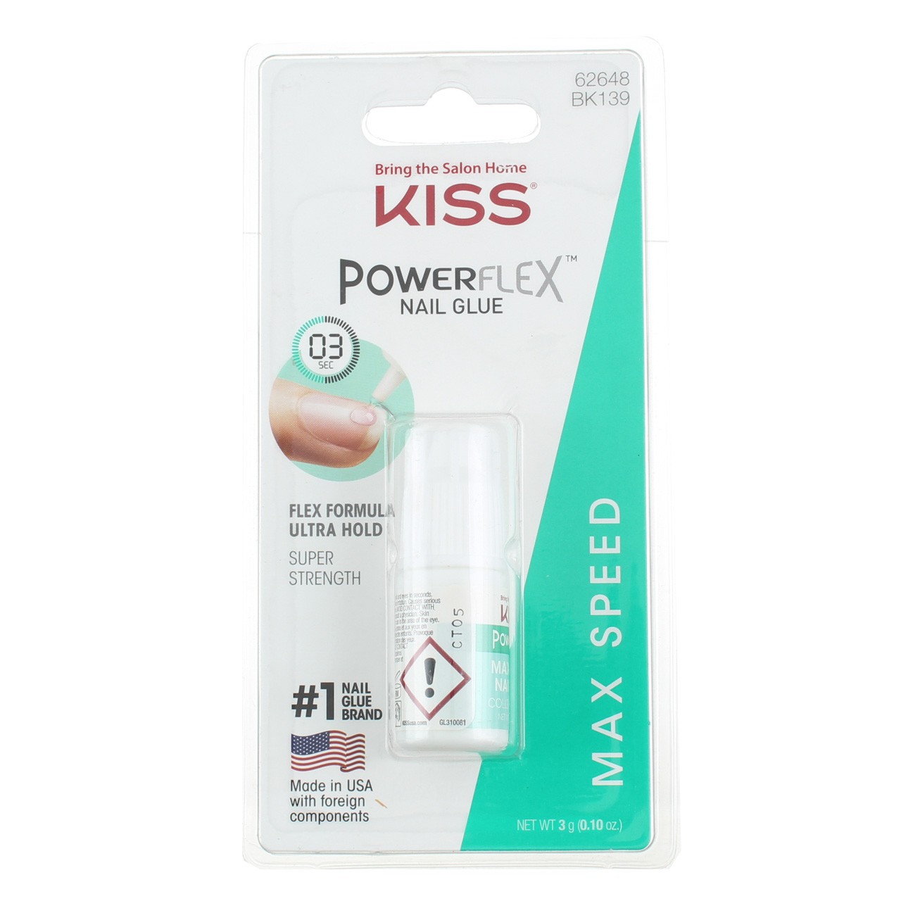 3 Pack KISS Powerflex Max Speed Nail Glue, 0.1 oz