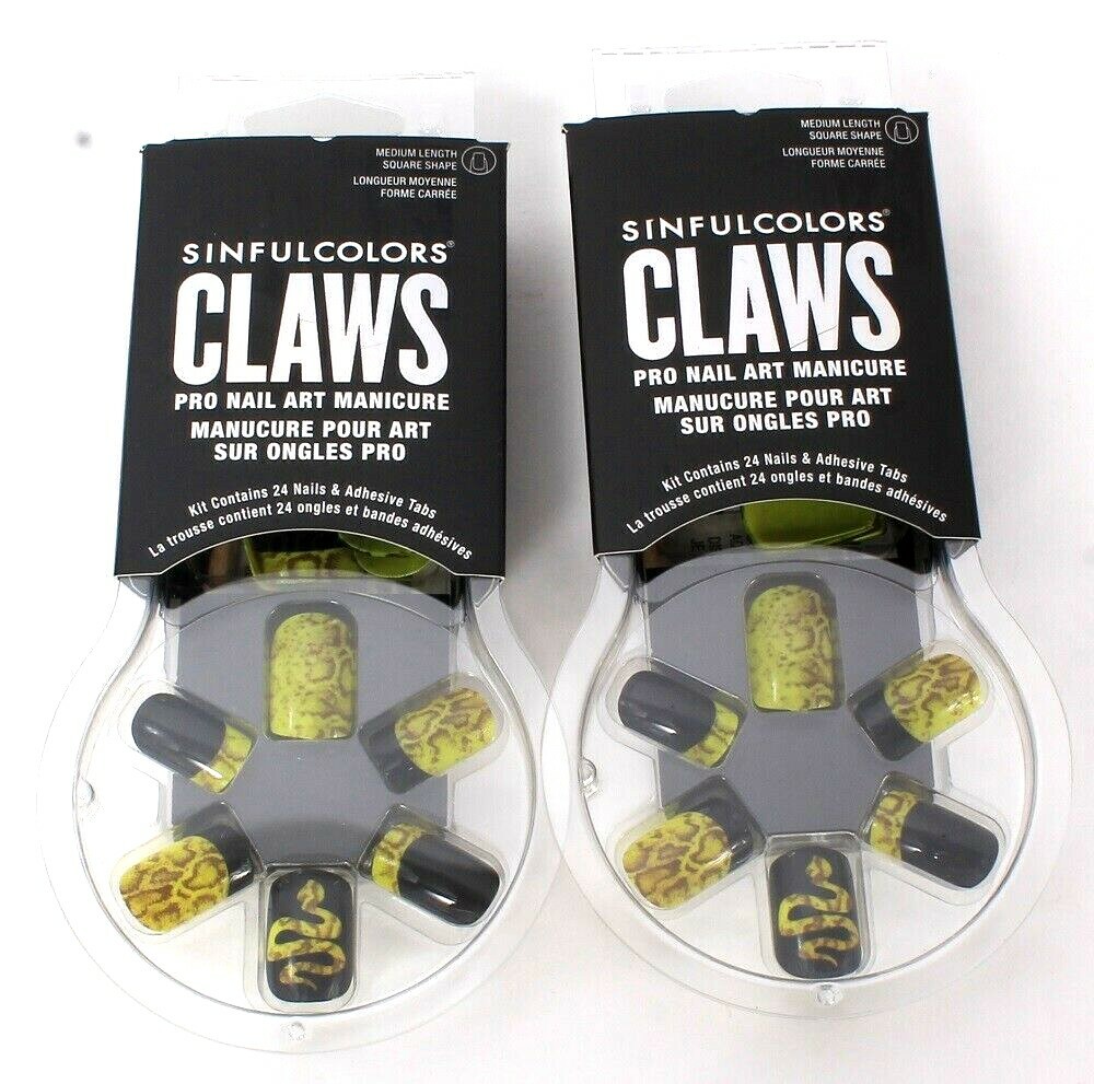 2 SinfulColors Claws Pro Nail Art Manicure 2659 Snake Charmer Square Med Length