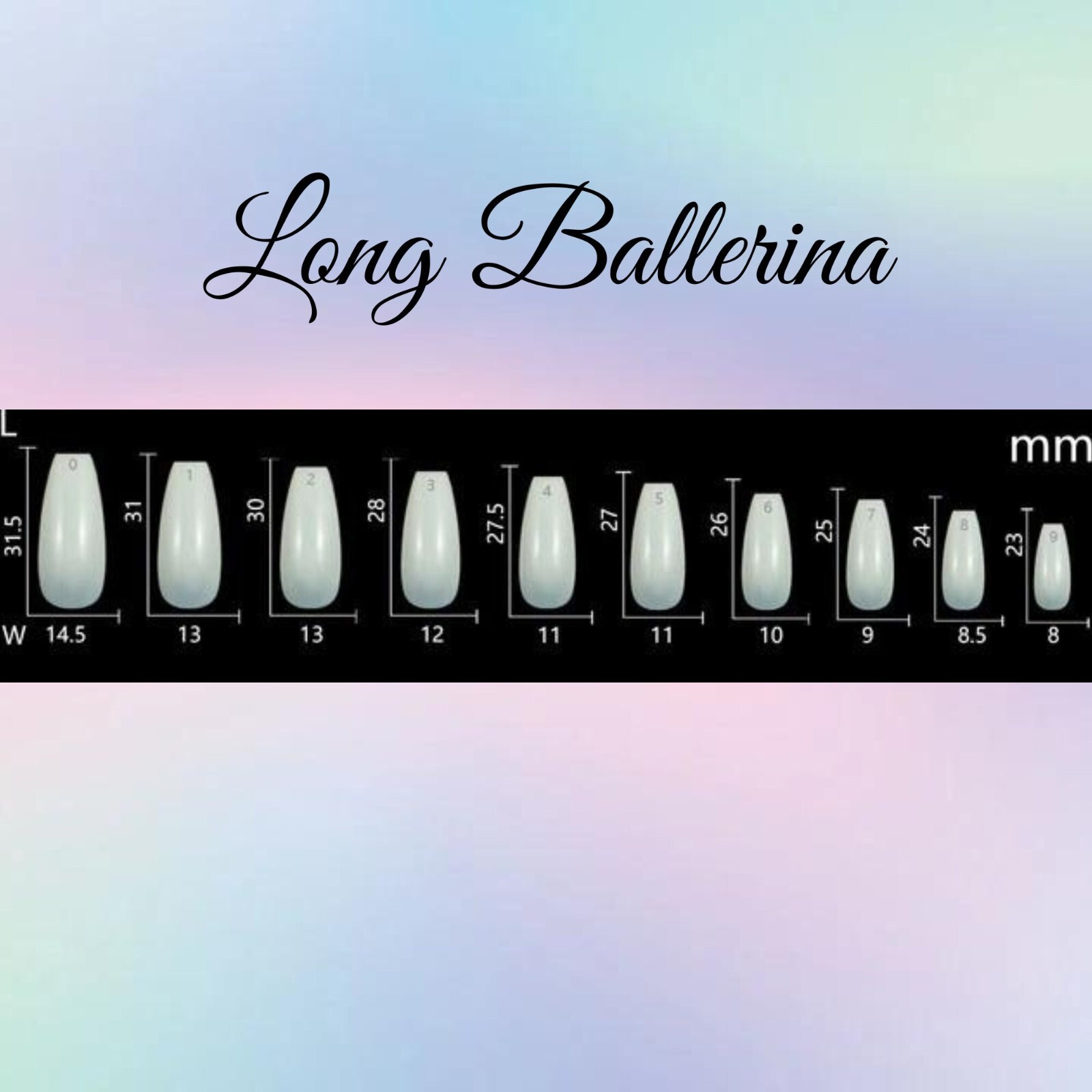 Psychedelic Tie-Dye Unicorns Press-On Nail Set – Long Ballerina (Size Medium)
