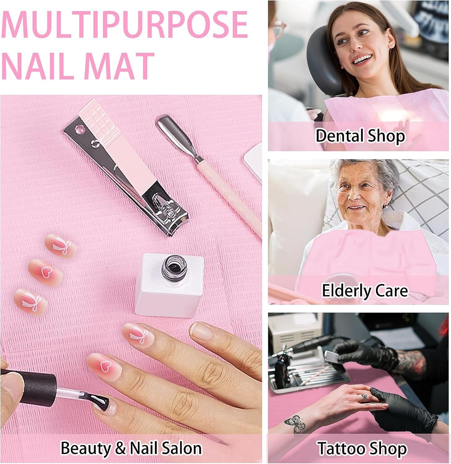50PCS Disposable Nail Mats, Foldable Nail Paper Towels, 13″X18″ Table Acrylic Na